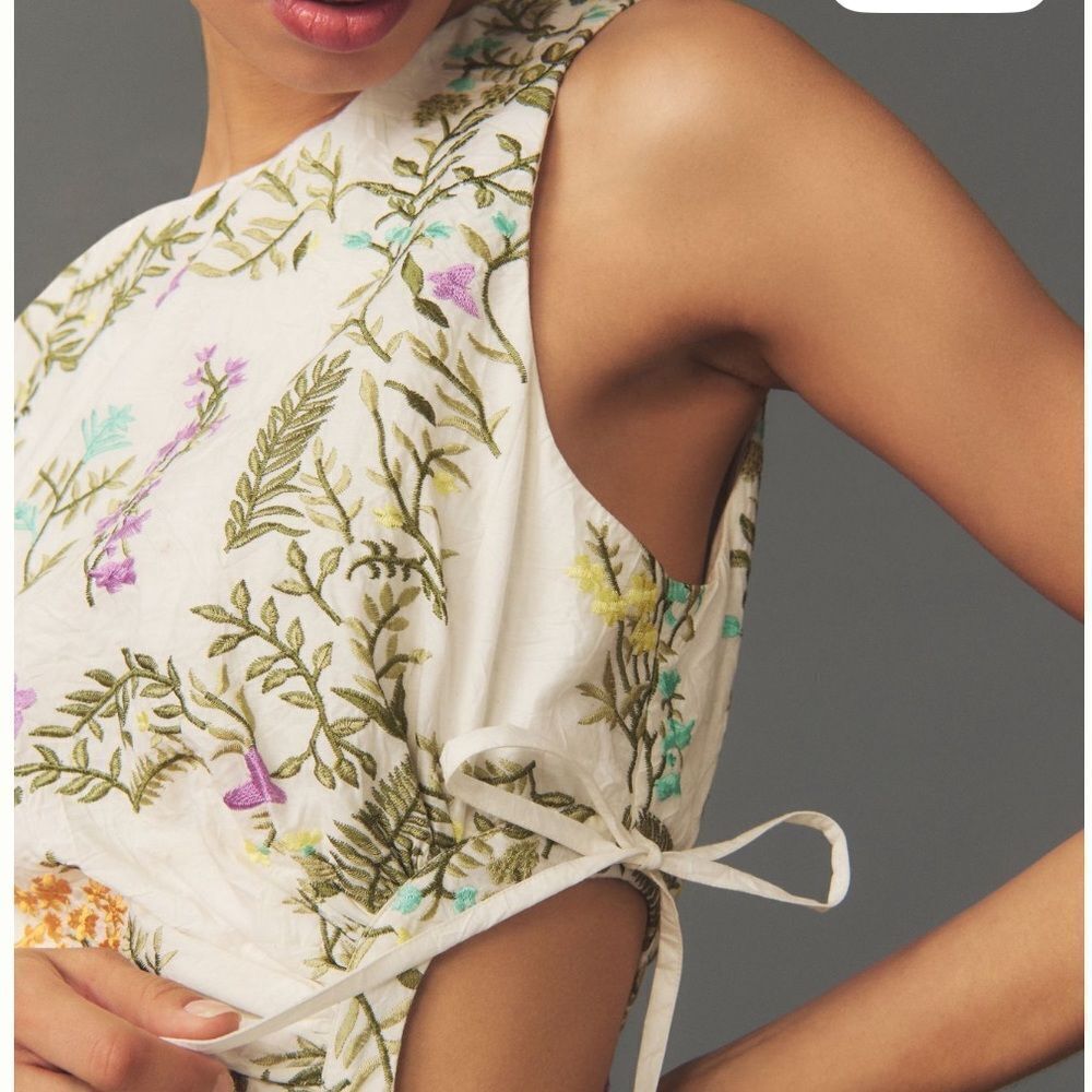 Anthropologie Forever That Girl Drop-Waist Floral Cutout Maxi Dress / size S - Picture 6 of 12